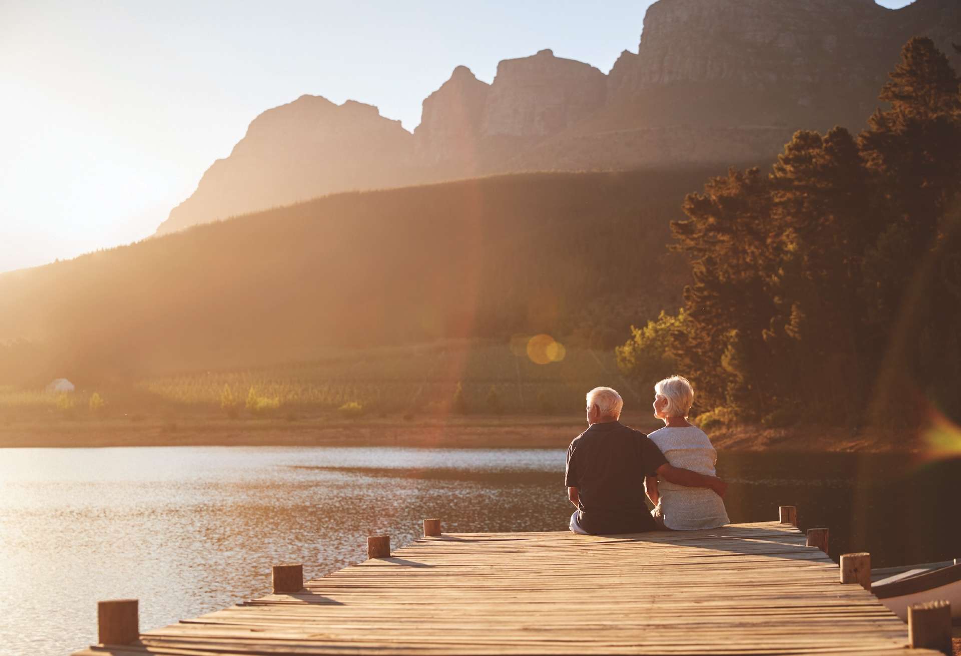 couple sitting on docks